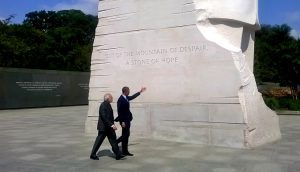 <p>Prime Minister Narendra Modi and US President Barack Obama at the Martin Luther King memorial, in Washington DC. (Image by Press Information Bureau, Government of India)</p>
