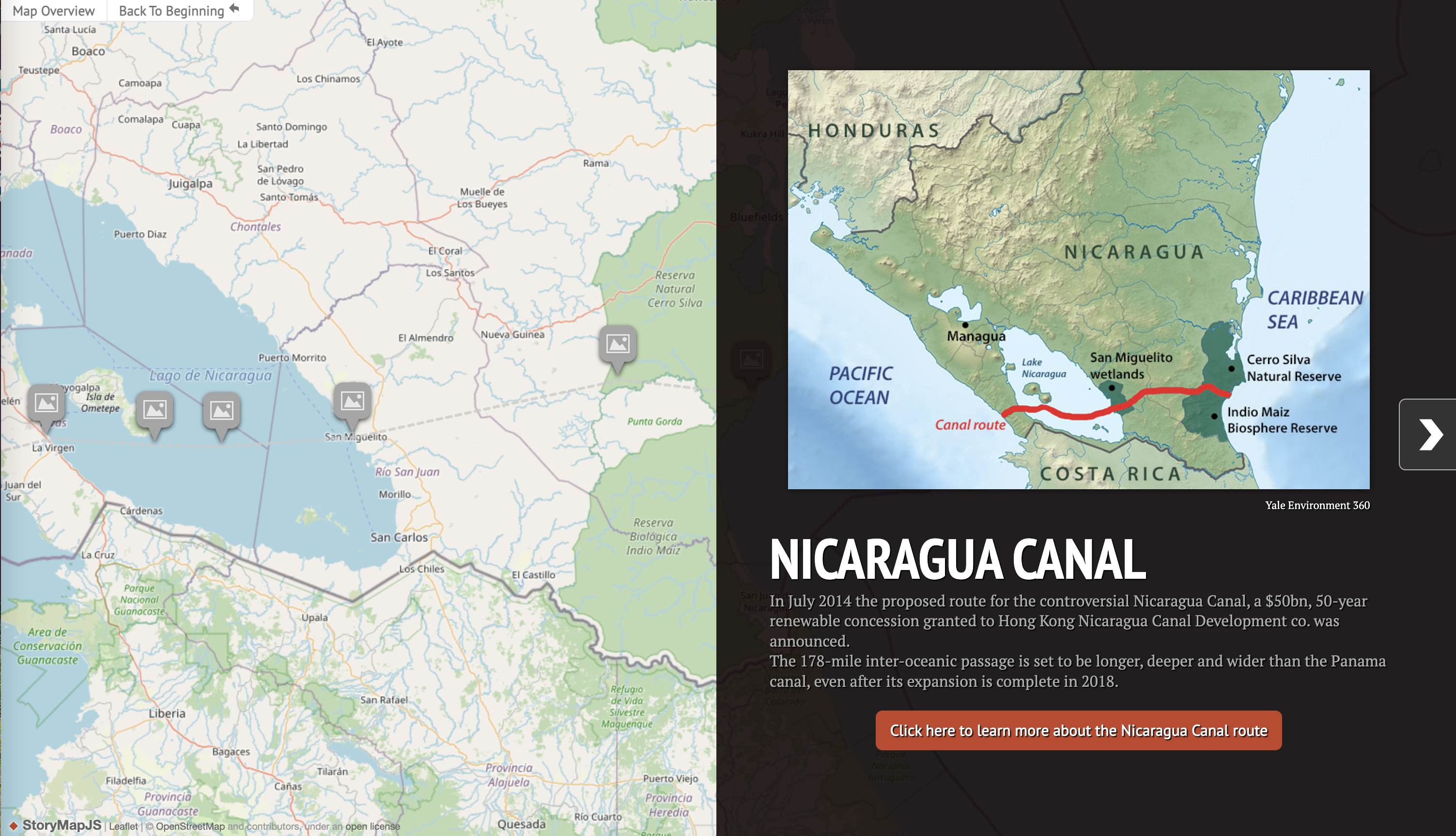 mapping Nicaragua Canal
