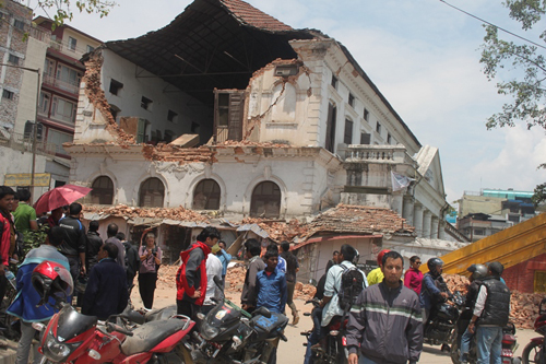 <p>A government-run school in Kathmandu that collapsed in the April 25 quake (Image by Ramesh Bhushal)</p>