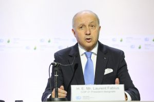 <p>French foreign minister Laurent Fabius was the magician behind the negotiations (Photo: UNFCCC)</p>