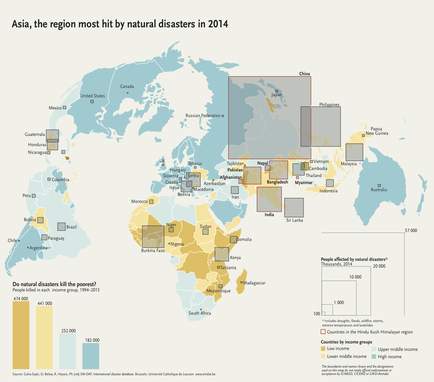 natural disaster map. Asia was the region most hit by natural disasters in 2014.