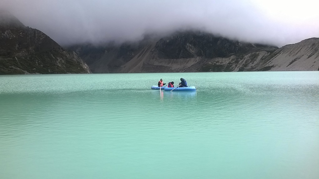 <p>A river profile through water depth and sediment measurements of the Raphstreng Lake [image by Tshering Penjore/Department of Geology and Mines]</p>