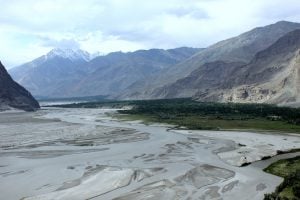 <p>The Shigar, a tributary to the Indus, winds through Skardu [image by Zofeen T Ebrahim]</p>