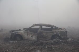car destroyed after Tianjin explosion
