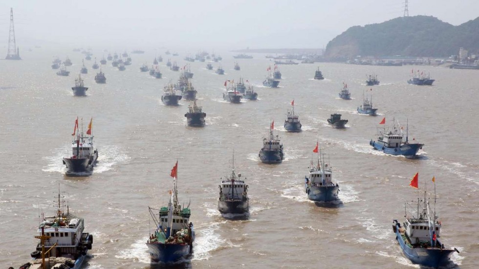 <p>Chinese fishing fleet in Zhoushan (photo credit: Xinhua)</p>