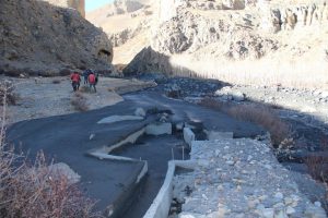 <p>Devastated irrigation canal in Ghami village, Mustang, Nepal [image courtesy Annapurna Conservation Area Project, National Trust for Nature Conservation]</p>