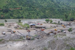 Crusher industry on the bank of Trishuli river