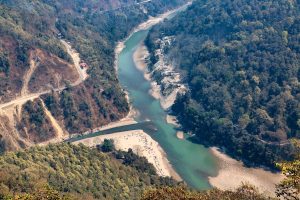 Aerial view of Teesta river valley