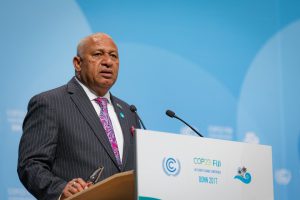 <p>The Prime Minister of Fiji, as President of COP23, is trying to break the deadlock [image courtesy: UNclimatechange]</p>
