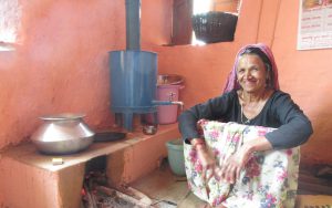 <p>Bimla kothari with her Heera cook stove [image by: WAFD]</p>
