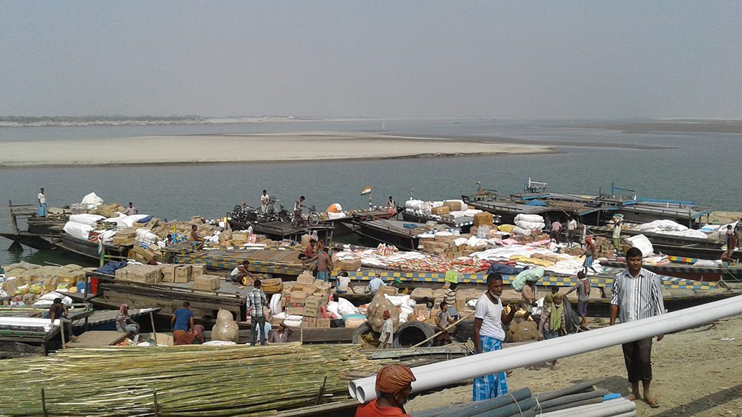 <p>Freight transport on the Brahmaputra, at Hatsinghimari, Assam [Image: Veena Vidyadharan]</p>