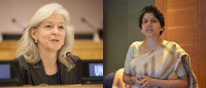 Ko Barrett, on the left, is Vice Chair of the IPCC; Purnamita Dasgupta, on the right,