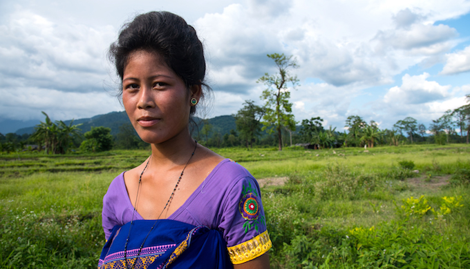 <p>Azlka Mushahary, and her family are completely dependent on the water brought by the Jamfwi irrigation system for their domestic and agricultural purposes. (All photos by Shailendra Yashwant / Oxfam)</p>