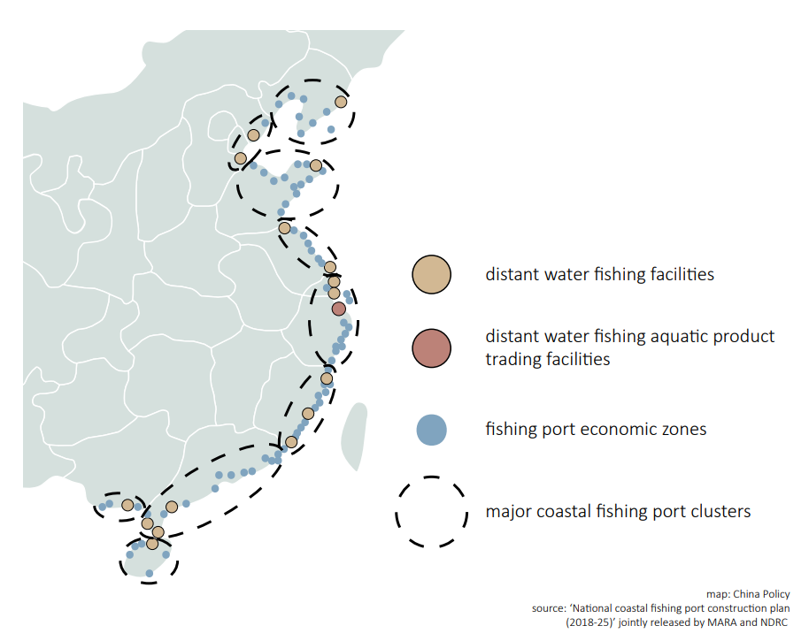 The ten fishing port clusters China is building