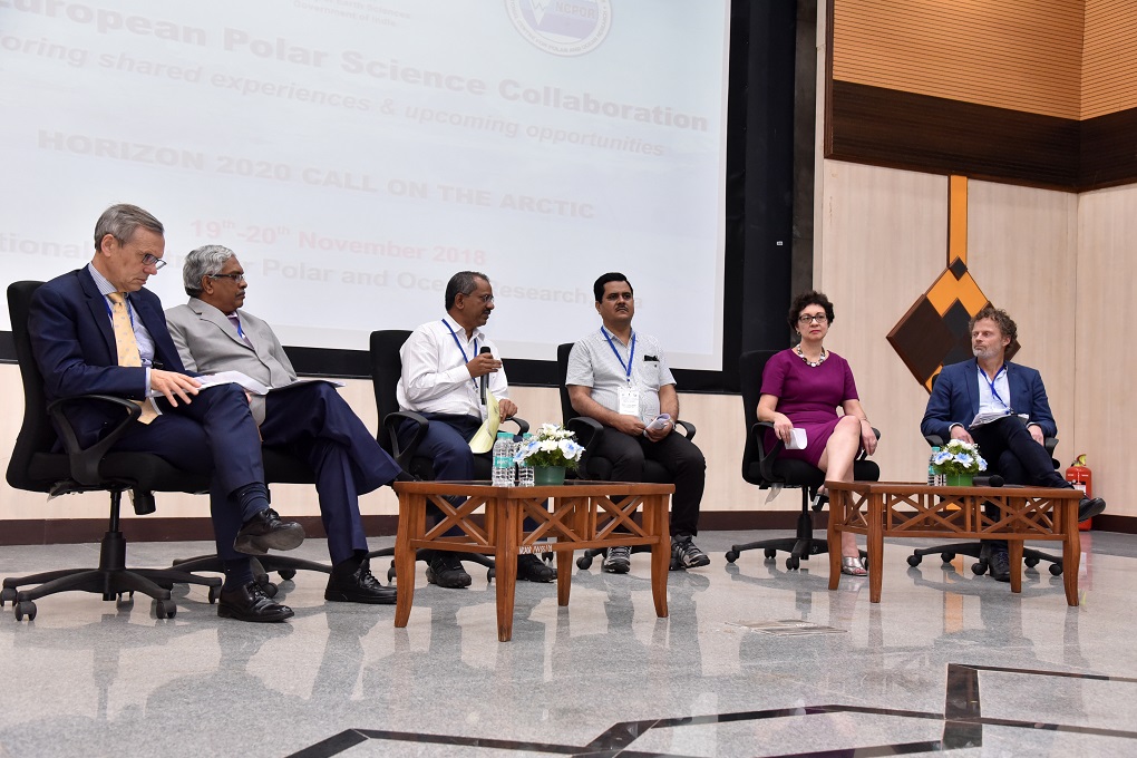 <p>From left to right: the Norwegian Ambassador to India Nils Ragnar Kamsvåg, the Secretary of the Indian Ministry of Earth Sciences M. Rajeevan, the Director of NCPOR M. Ravichandran,the Director of CSIR’s National Institute of Oceanography Sunil Singh, the research director of the Norwegian Polar Institute, Nalân Koç, and Special Advisor to the Research Council of Norway Jon Børre Ørbæk [image courtesy: Norwegian Embassy in India]</p>