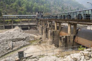 damaged hydropower plant in Nepal, India