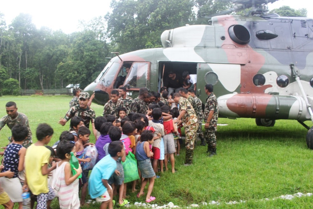 The army carrying out outreach work with local children