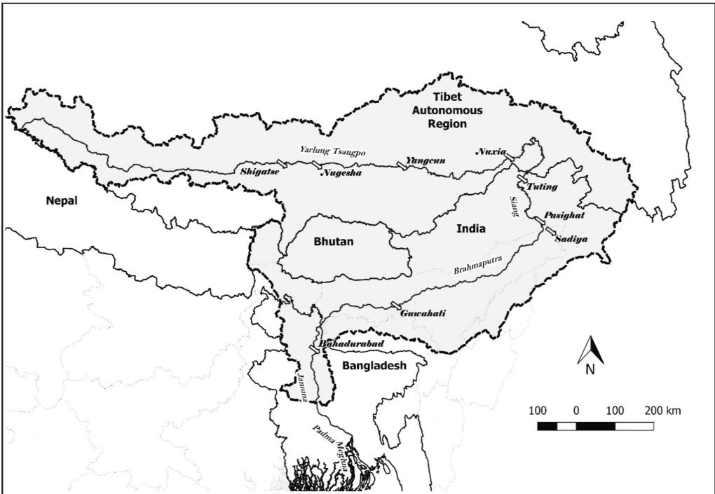 The Brahmaputra sub-basin [map prepared by authors]