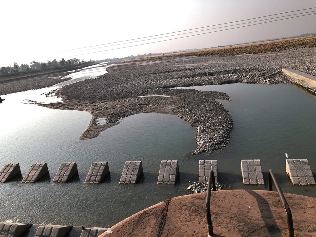 <p>The Mahakali river at the India-Nepal border, downstream of the Sharada barrage [Image by: Joydeep Gupta]</p>