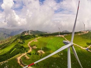 A wind farm in Shaanxi province in northern China