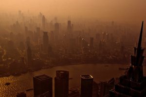 panoramic view of China city pollution