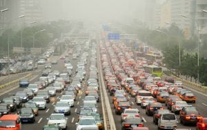 heavy traffic in Beijing