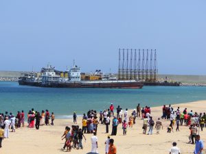 <p>The Magampura Mahinda Rajapaksa Port pictured in 2010 (Image: Dhammika Heenpella)</p>