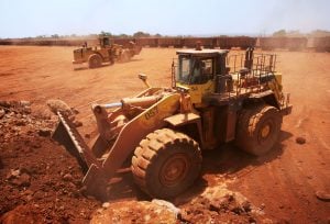<p>几内亚桑加雷迪的铝土矿场。图片来源：Alamy</p>