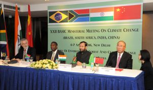 <p>Representatives from Brazil, South Africa, India and China at last week&#8217;s meeting [Image by Press Information Bureau, Government of India]</p>