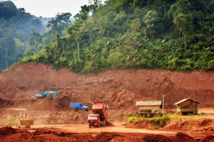 <p>Construction work to accommodate Chinese traffic near Boten Special Economic Zone in Laos. (Source: </p>