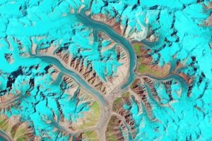 The Karakoram glaciers on the edge of the Tibetan Plateau (image courtesy earthobservatory.nasa.gov)