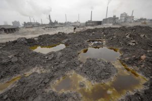 Industrial pollution of land in China