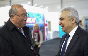 <p>Xie Zhenhua, China’s special representative for climate change affairs and Dr Fatih Birol, executive director of the IEA at the UNFCCC climate talks in Bonn (Image: IEA)</p>