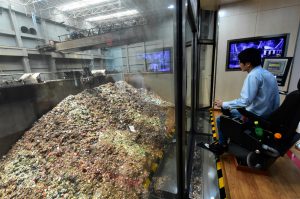 A waste-to-energy incinerator in Nanjing, Jiangsu province