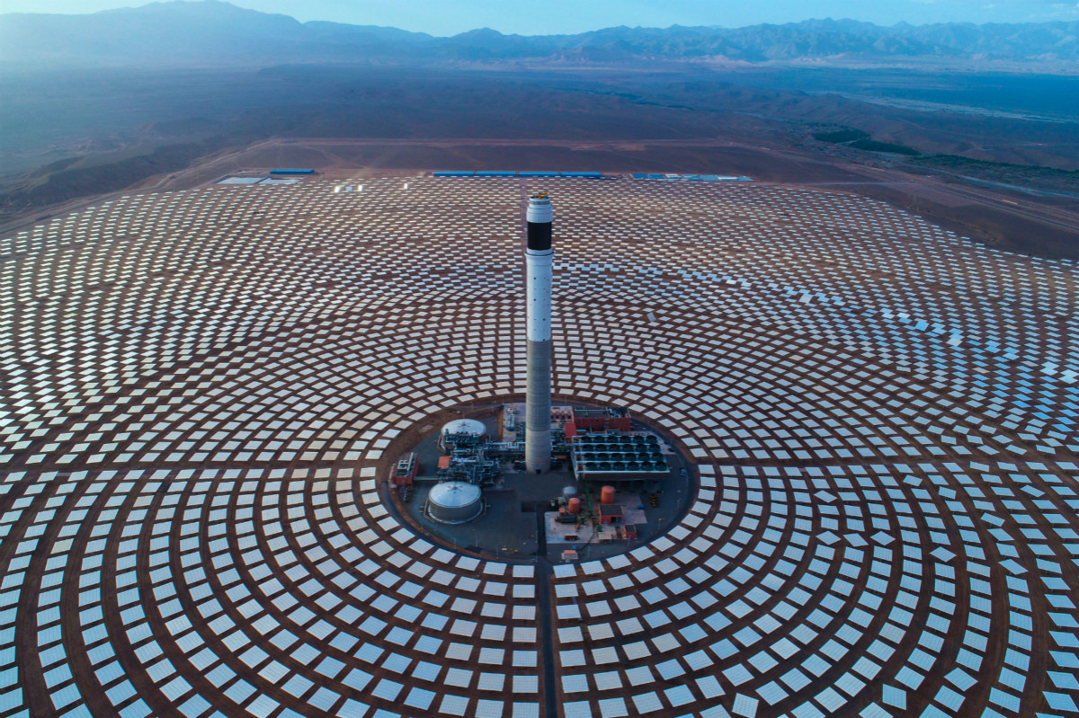 <p>A Chinese-funded solar farm in Morocco. Can China use its aid to push for a renewable transition in Asia as it has begun to do elsewhere in the world? (Image: Alamy)</p>