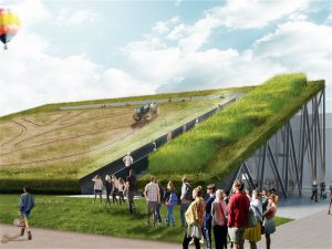 <p>Concept image of a green roof project (Image by&nbsp;New Holland)</p>