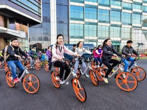 <p>The arrival of bike-sharing schemes has seen congestion in Beijing drop&nbsp;7.4%&nbsp;(Image:&nbsp;Mobike)</p>