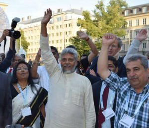 Rajendra Singh, this year's winner of the Stockholm Water Prize, who is campaigning against increased corporate control of water