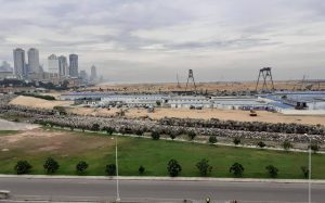 <p>Colombo Port City, the&nbsp;$US1 billion land reclamation project&nbsp;funded by Chinese loans, is still under construction&nbsp;(Image: Anonymous)</p>