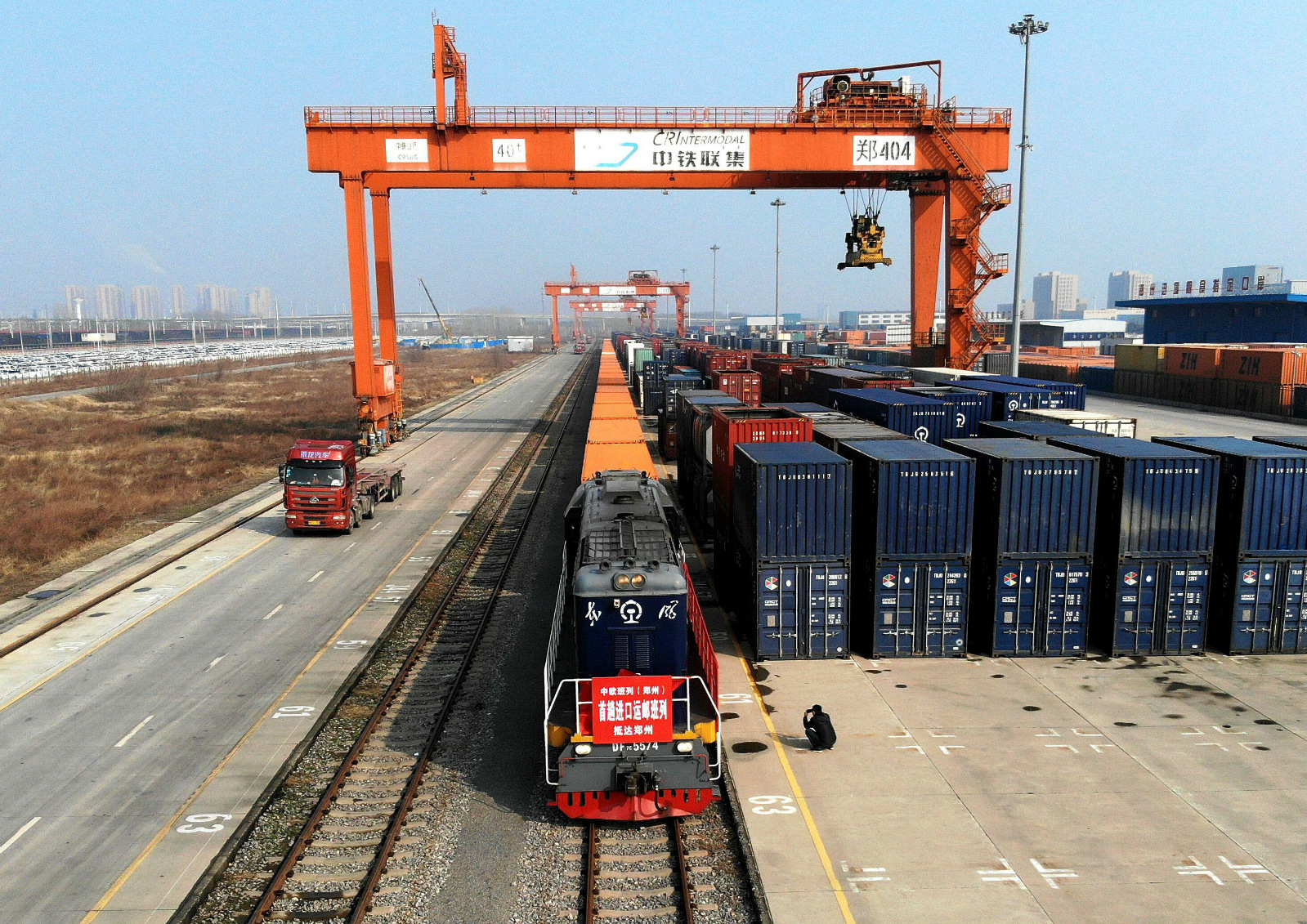 <p>A freight train returning from Germany in February 2020 (Image: Alamy)</p>