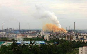 Weiyuan coal fired power plant.Hundreds of residents in a city in southwestern China have protested against foul air emanating from the plant.