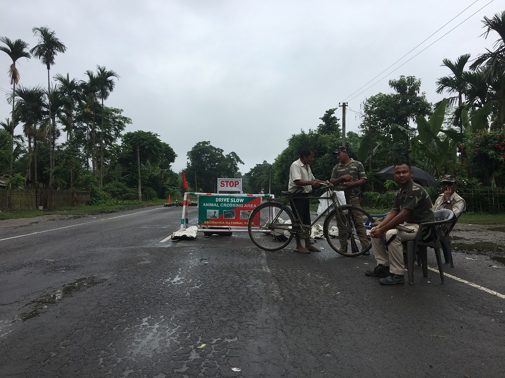Checkpoint at an animal crossing corridor in Kaziranga [image by: Sadiq Naqvi]
