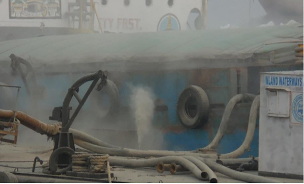 Fly ash blows into the air due to faulty pipes [image courtesy: Legal Initiative for Forest and Environment]