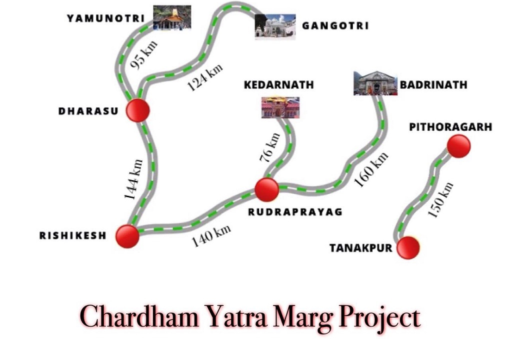 Diagram of chardham yatra marg project
