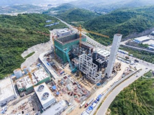 A waste-incineration power plant being built in Guizhou, photographed August 2019 (Image: Alamy)