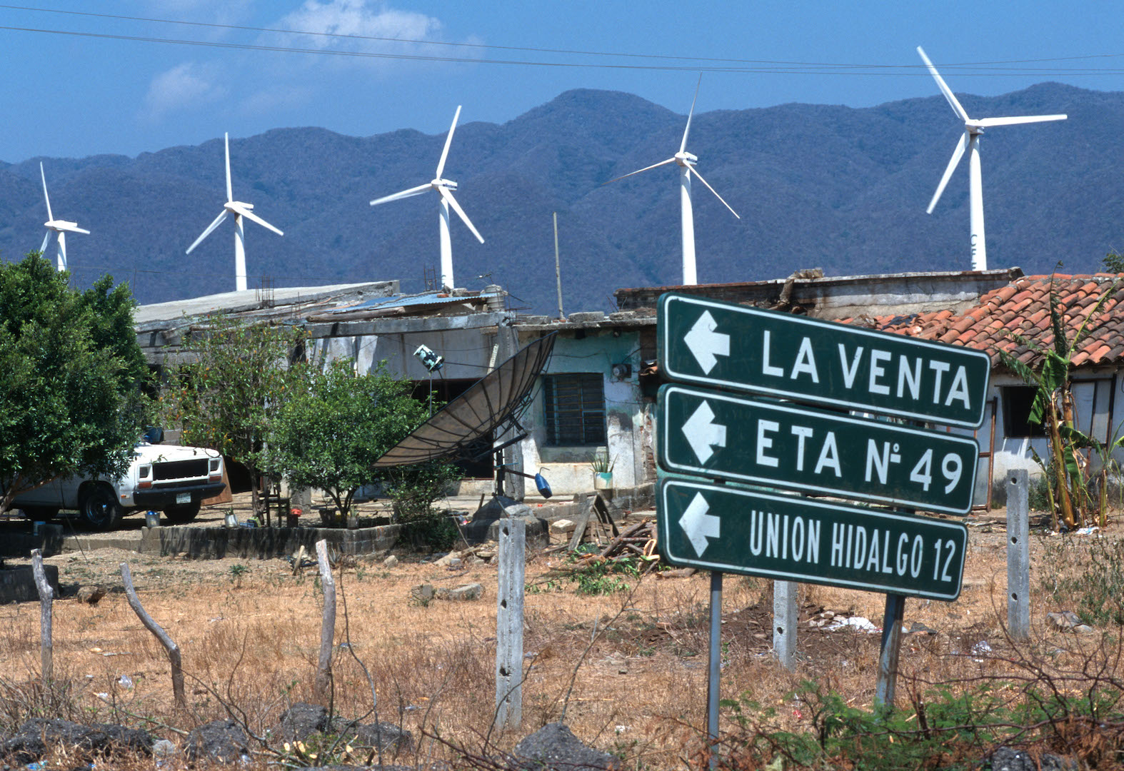 Turbinas de energía eólica cerca de La Venta, Oaxaca, Mexico