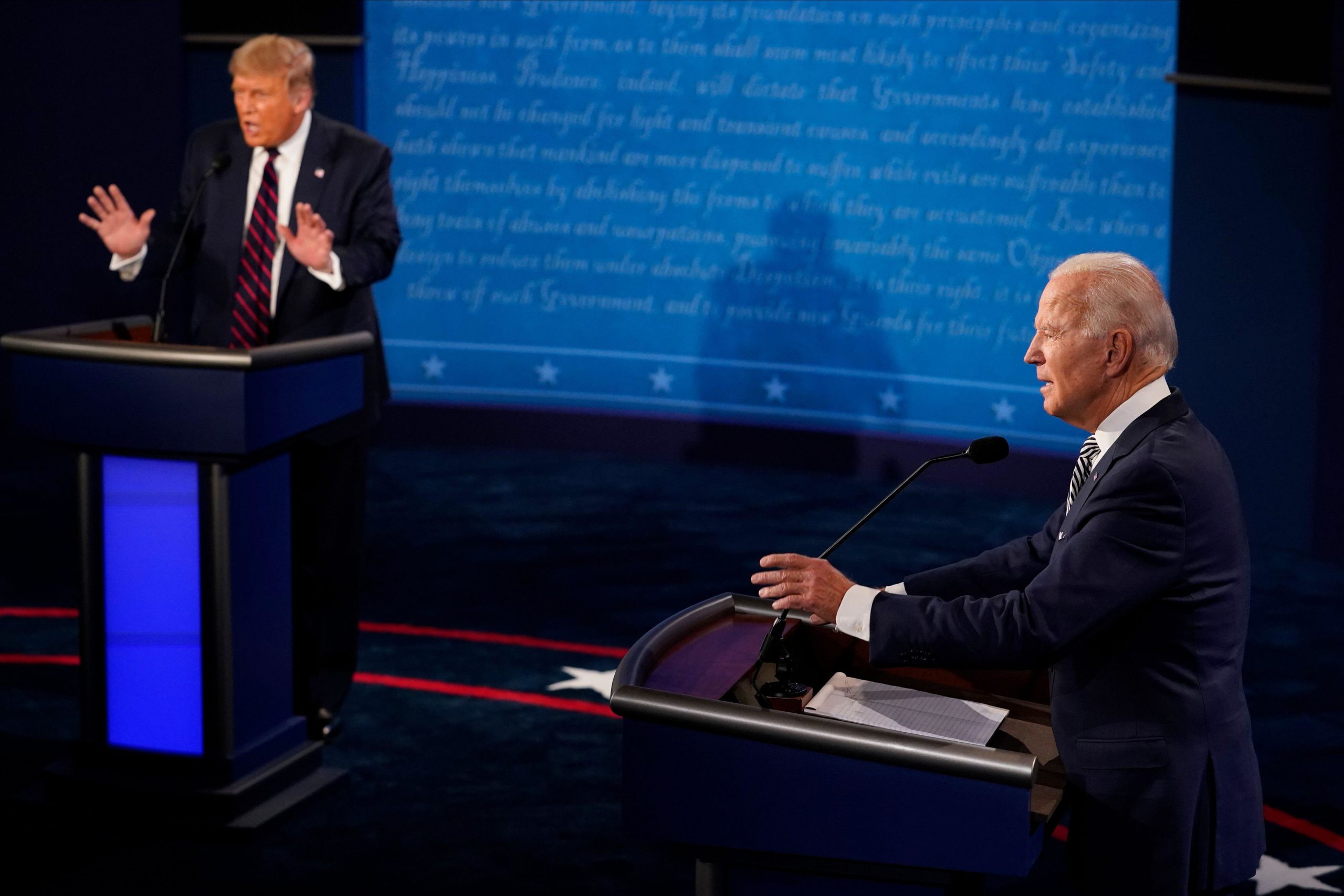 <p>The first presidential debate in Cleveland, Ohio, 29 September (Image: Morry Gash / Alamy) </p>