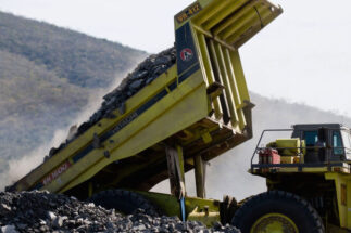 machine in Colombia's Cerrejón opencast coal mine in Barrancas, La Guajira