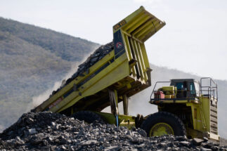 machine in Colombia's Cerrejón opencast coal mine in Barrancas, La Guajira