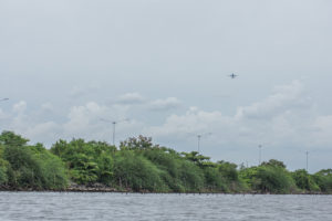 A plane from Manila international airport over Cavite